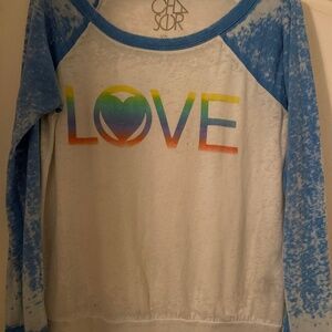 Top size XS but like a M distressed look